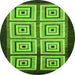 Round Machine Washable Abstract Green Modern Area Rugs, wshabs1578grn