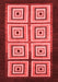 Abstract Red Modern Area Rugs