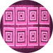 Round Machine Washable Abstract Pink Modern Rug, wshabs1578pnk