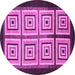 Round Abstract Purple Modern Rug, abs1578pur