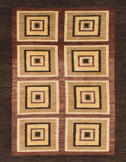 Abstract Orange Modern Rug, abs1578