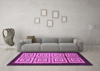 Machine Washable Abstract Purple Modern Rug, wshabs1578pur