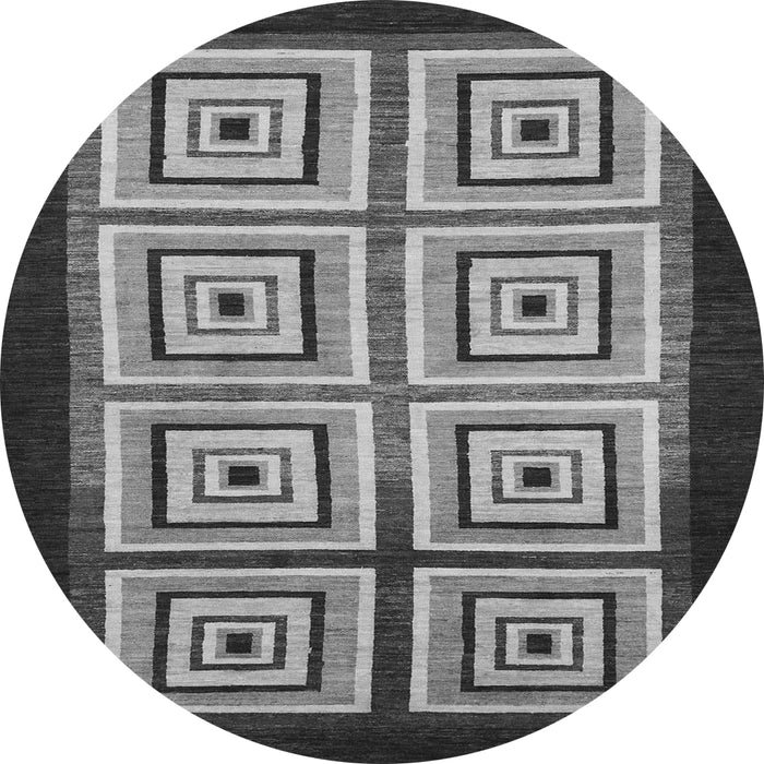 Round Machine Washable Abstract Gray Modern Rug, wshabs1578gry
