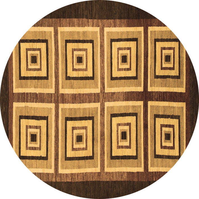 Round Machine Washable Abstract Brown Modern Rug, wshabs1578brn