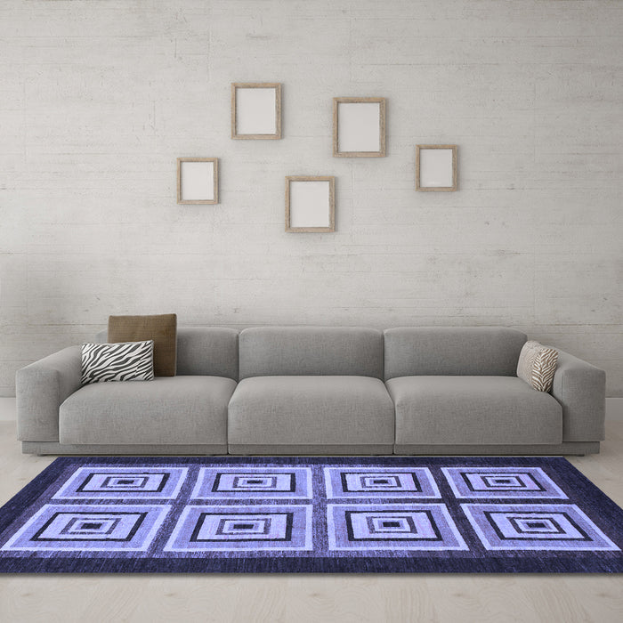 Machine Washable Abstract Blue Modern Rug in a Living Room, wshabs1578blu