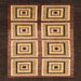 Square Abstract Orange Modern Rug, abs1578