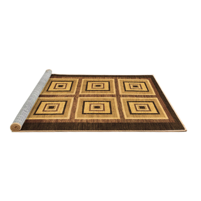 Sideview of Machine Washable Abstract Brown Modern Rug, wshabs1578brn