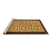 Sideview of Machine Washable Abstract Brown Modern Rug, wshabs1578brn