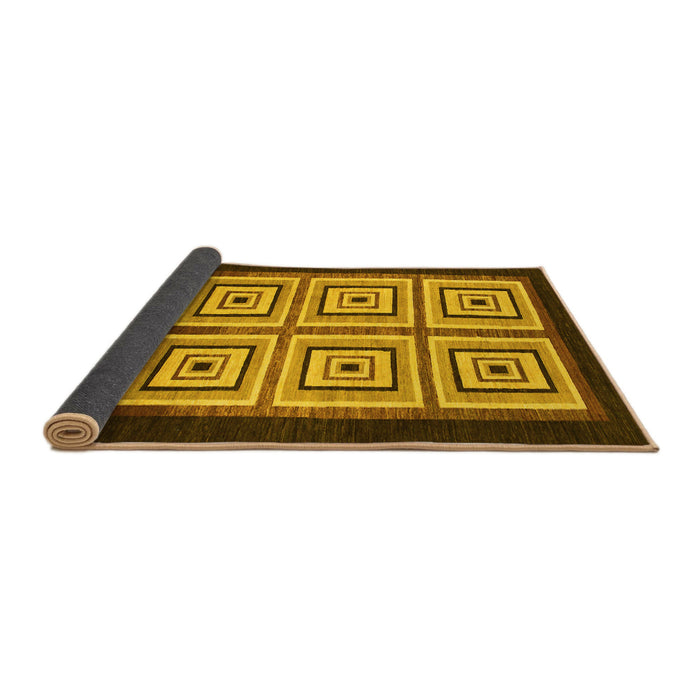 Sideview of Abstract Yellow Modern Rug, abs1578yw