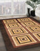 Machine Washable Abstract Orange Rug in a Family Room, wshabs1578