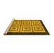 Sideview of Machine Washable Abstract Yellow Modern Rug, wshabs1578yw