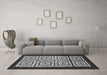 Machine Washable Abstract Gray Modern Rug in a Living Room,, wshabs1578gry