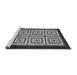 Sideview of Machine Washable Abstract Gray Modern Rug, wshabs1578gry