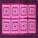 Square Abstract Pink Modern Rug, abs1578pnk