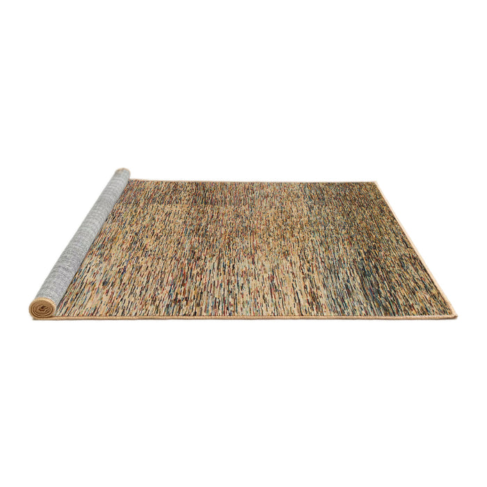Sideview of Machine Washable Abstract Brown Sugar Brown Rug, wshabs1579