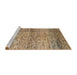 Sideview of Machine Washable Abstract Brown Sugar Brown Rug, wshabs1579