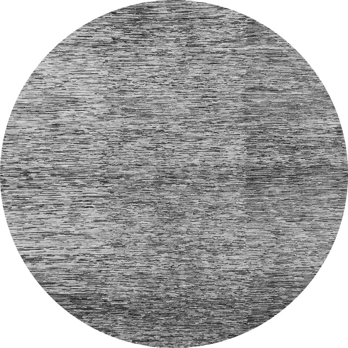 Round Machine Washable Abstract Gray Modern Rug, wshabs1579gry