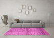 Machine Washable Abstract Pink Modern Rug in a Living Room, wshabs1579pnk