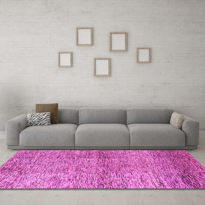 Machine Washable Abstract Pink Modern Rug in a Living Room, wshabs1579pnk