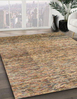 Abstract Brown Modern Rug in Family Room, abs1579