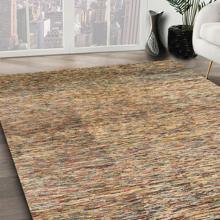 Machine Washable Abstract Brown Sugar Brown Rug in a Family Room, wshabs1579