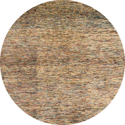 Round Abstract Brown Modern Rug, abs1579