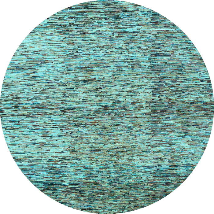 Round Abstract Light Blue Modern Rug, abs1579lblu
