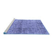 Sideview of Machine Washable Abstract Blue Modern Rug, wshabs1579blu