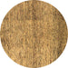 Round Abstract Brown Modern Rug, abs1579brn