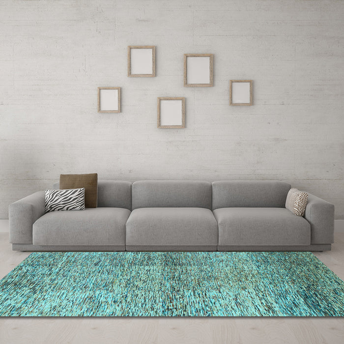 Machine Washable Abstract Light Blue Modern Rug in a Living Room, wshabs1579lblu
