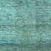 Square Abstract Light Blue Modern Rug, abs1579lblu