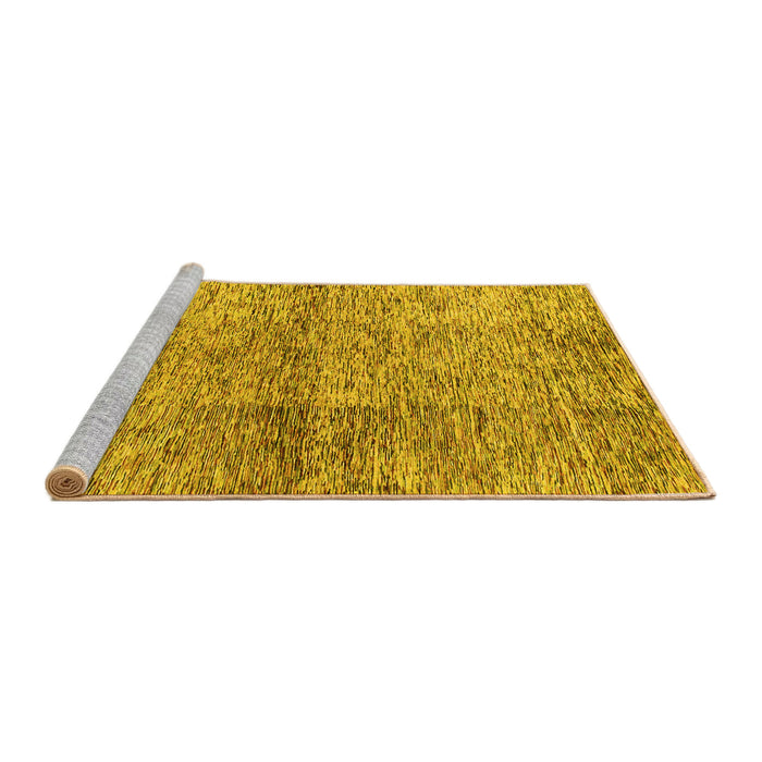 Sideview of Machine Washable Abstract Yellow Modern Rug, wshabs1579yw