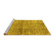 Sideview of Machine Washable Abstract Yellow Modern Rug, wshabs1579yw