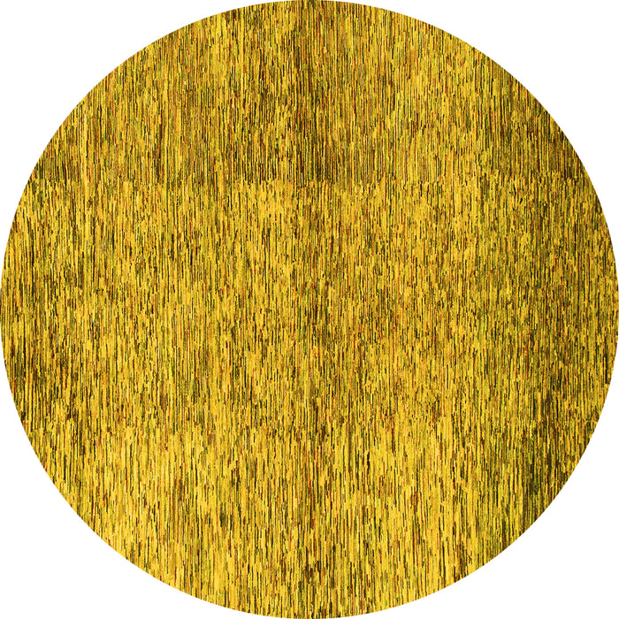 Round Machine Washable Abstract Yellow Modern Rug, wshabs1579yw