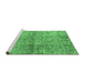 Sideview of Machine Washable Abstract Emerald Green Modern Area Rugs, wshabs1579emgrn