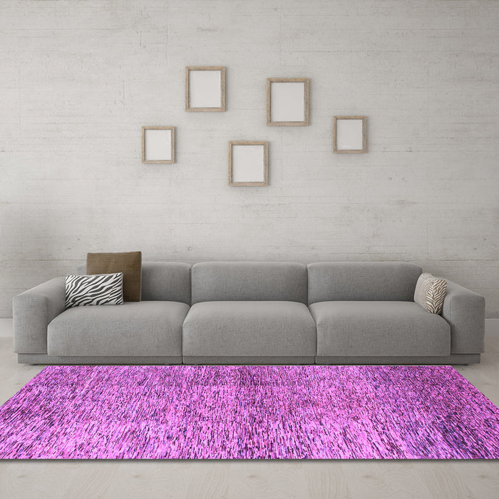 Machine Washable Abstract Purple Modern Area Rugs in a Living Room, wshabs1579pur