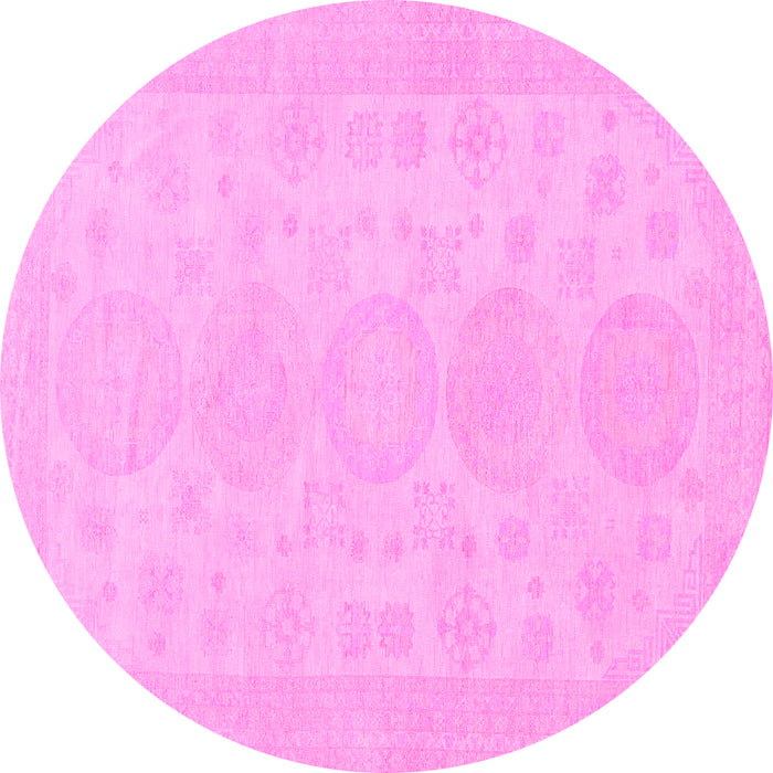 Round Abstract Pink Modern Rug, abs157pnk