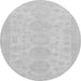 Round Machine Washable Abstract Gray Modern Rug, wshabs157gry