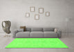 Machine Washable Abstract Green Modern Area Rugs in a Living Room,, wshabs157grn