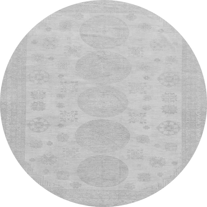 Round Abstract Gray Modern Rug, abs157gry
