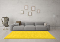 Machine Washable Abstract Yellow Modern Rug, wshabs157yw