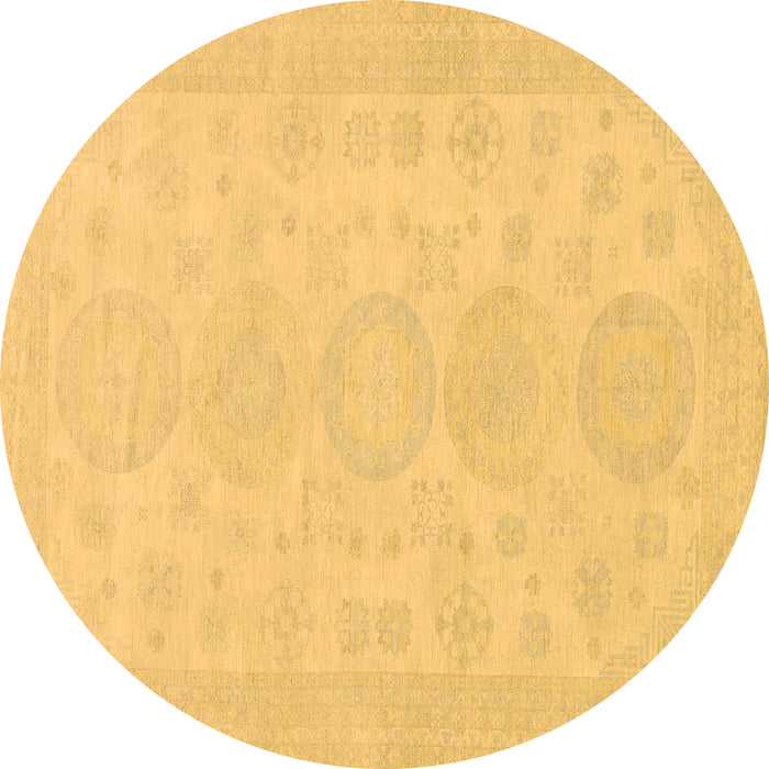 Round Abstract Brown Modern Rug, abs157brn
