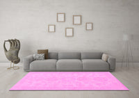 Machine Washable Abstract Pink Modern Rug, wshabs157pnk