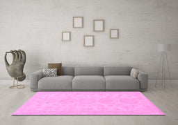 Machine Washable Abstract Pink Modern Rug in a Living Room, wshabs157pnk