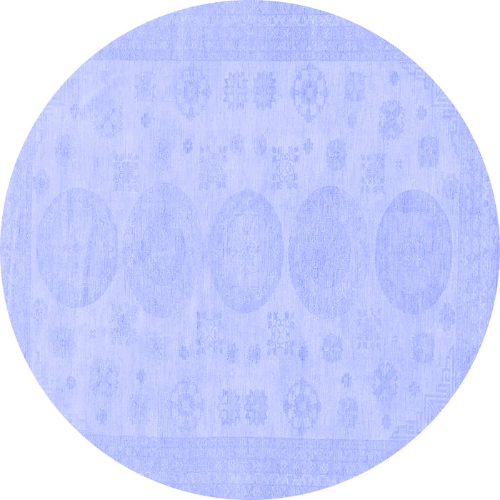 Round Machine Washable Abstract Blue Modern Rug, wshabs157blu