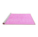 Sideview of Machine Washable Abstract Pink Modern Rug, wshabs157pnk