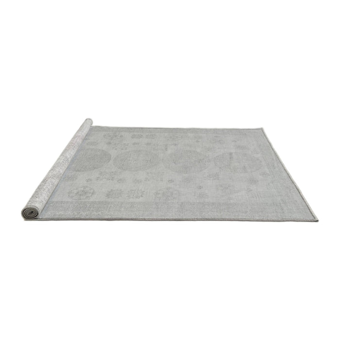 Sideview of Machine Washable Abstract Gray Modern Rug, wshabs157gry
