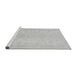 Sideview of Machine Washable Abstract Gray Modern Rug, wshabs157gry