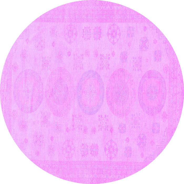 Round Abstract Purple Modern Rug, abs157pur