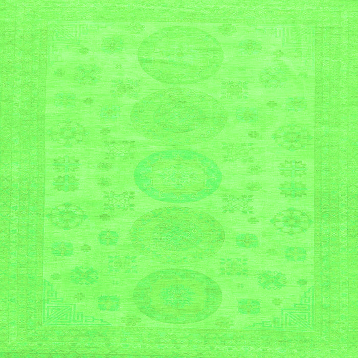 Square Abstract Green Modern Rug, abs157grn